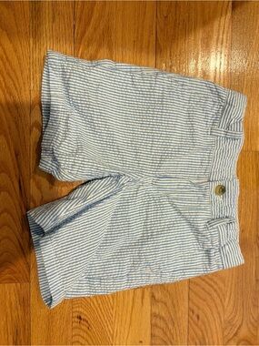 Janie and Jack Blue & White Striped Seersucker Shorts